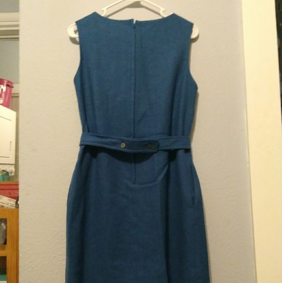 Vintage blue button down shirt sheath dress - Picture 5 of 7